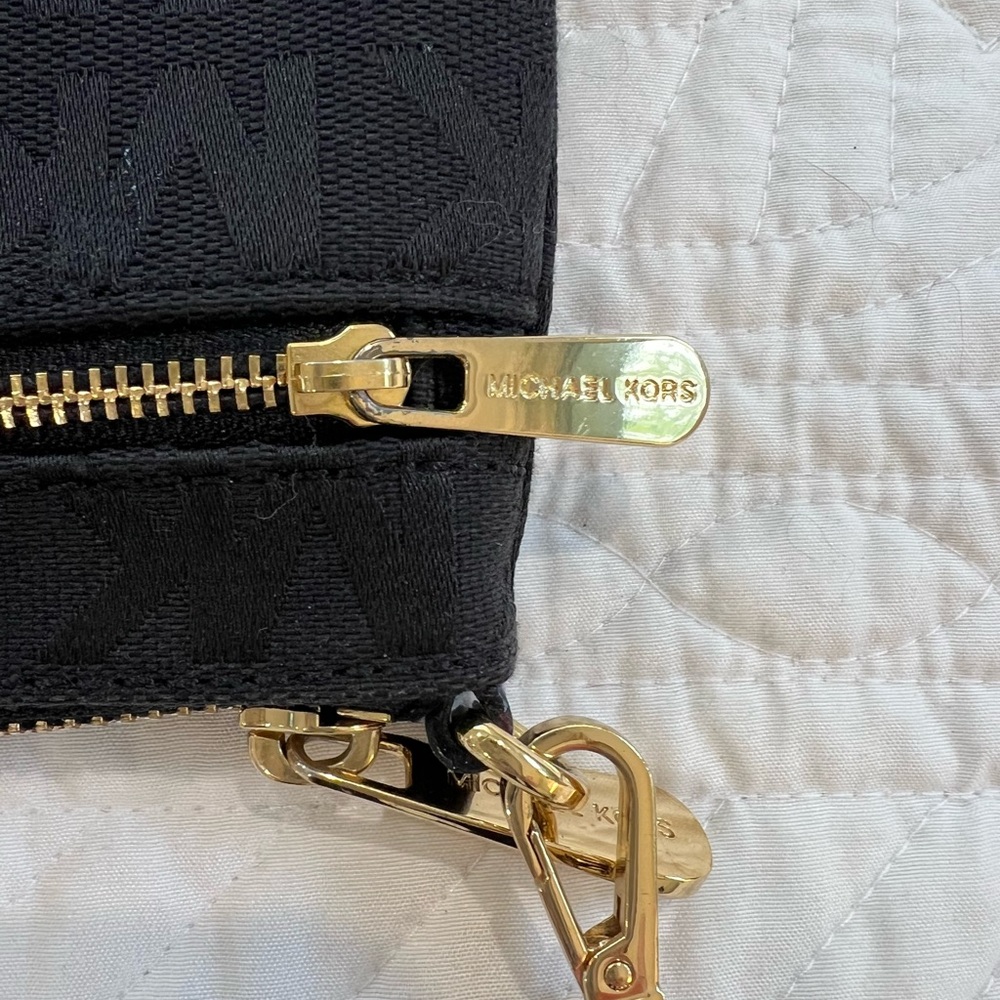 Michael Kors Black Logo Wristlet with Gold Hardware - Picture 5 of 11